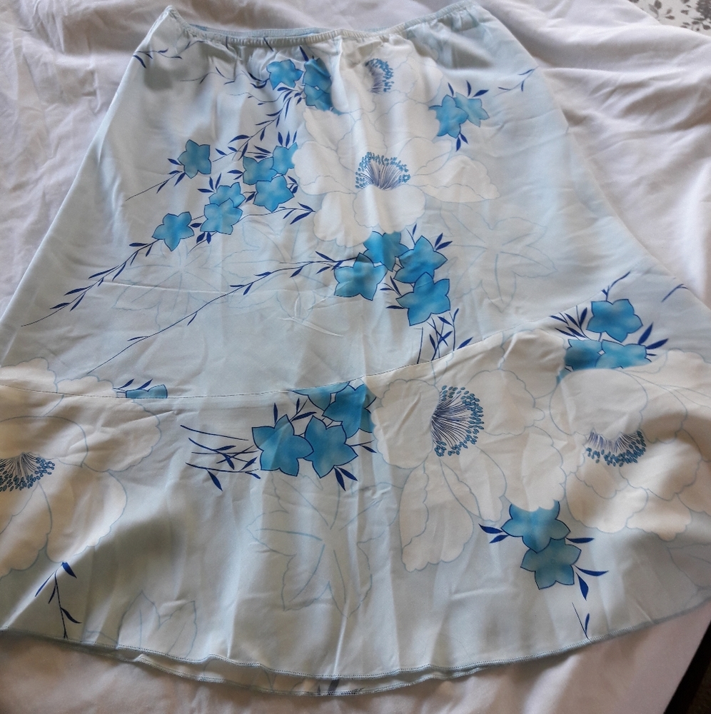 Blue Floral Skirt